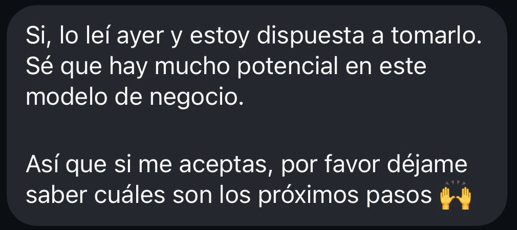 Mensaje de cliente